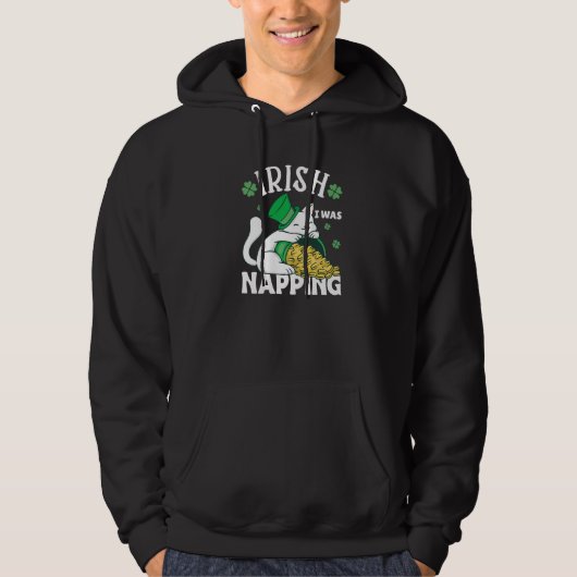 St. Patricks Day Cat i was napping Premium Hoodie (Vorderseite)