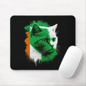 St Patrick's Day Cat Irish Flag Irland Männer Frau Mousepad (Mit Mouse)