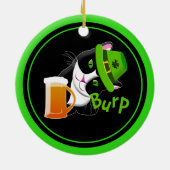 St. Patrick's Day Cat Keramik Ornament (Hinten)