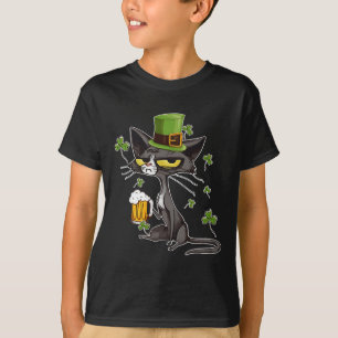 St Patricks Day Cat Kleeblatt Men Women Celebra T-Shirt