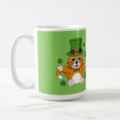 St Patrick's Day Cat Kleeblatts Cartoon | Text hin Kaffeetasse (Links)