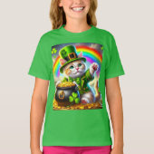 St Patrick's Day Cat Leprechaun Cat Lover T - Shir T-Shirt (Vorderseite)