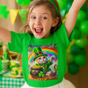 St Patrick's Day Cat Leprechaun Cat Lover T - Shir T-Shirt