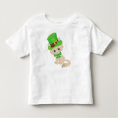 St. Patrick's Day Cat, Leprechaun Hat, Clovers Kleinkind T-shirt (Vorderseite)