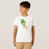 St. Patrick's Day Cat, Leprechaun Hat, Clovers T-Shirt (Vorne ganz)