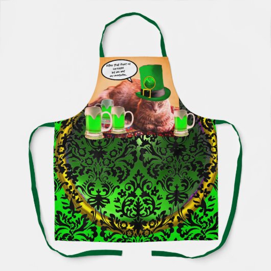 ST.PATRICK'S DAY CAT LEPRECHAUN HAT IRISH BIER SCHÜRZE (Vorderseite)