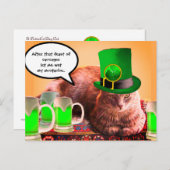 ST. PATRICK'S DAY CAT LEPRECHAUN HAT IRISH BIERS POSTKARTE (Vorne/Hinten)