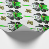 ST. PATRICK'S DAY CAT,LEPRECHAUN HAT UND KLEEBLÄTT GESCHENKPAPIER (Ecke)