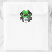 ST PATRICK'S DAY CAT MIT LEPRECHAUN HAT CLOVER RUNDER AUFKLEBER (Tasche)