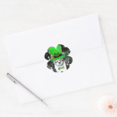 ST PATRICK'S DAY CAT MIT LEPRECHAUN HAT CLOVER RUNDER AUFKLEBER (Umschlag)
