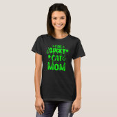 St Patricks Day Cat One Lucky Cat Mama T-Shirt (Vorne ganz)
