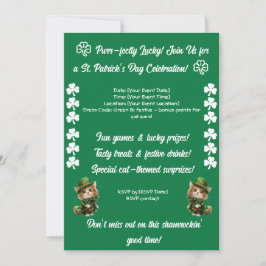St. Patrick's Day Cat Party Feiertagskarte
