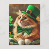 St. Patricks Day Cat Postkarte (Vorderseite)