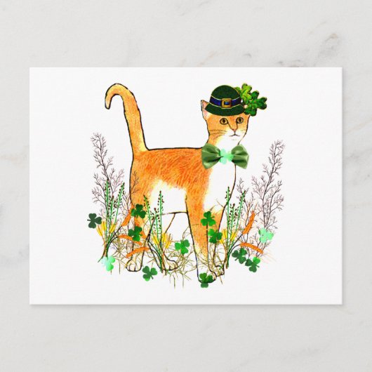 St. Patrick's Day Cat Postkarte (Vorderseite)