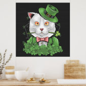 St. Patrick's Day Cat Rauchen Poster (Küche)
