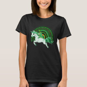St Patrick's Day Cat Riding Unicorn Niedlich C Reg T-Shirt