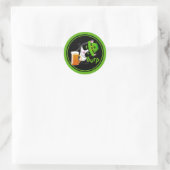 St. Patrick's Day Cat Runder Aufkleber (Tasche)