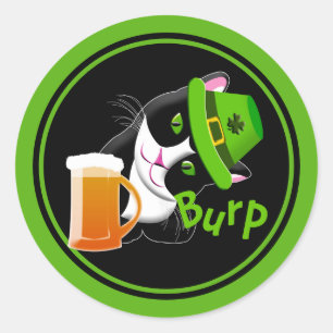 St. Patrick's Day Cat Runder Aufkleber