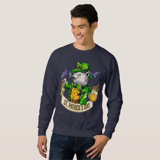 St. Patrick's Day Cat Sweatshirt (Vorne ganz)
