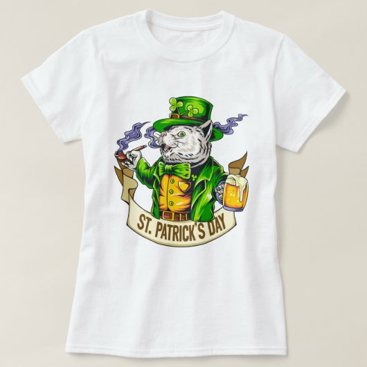 St. Patrick's Day Cat T-Shirt (Design vorne)