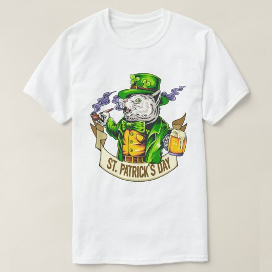 St. Patrick's Day Cat T-Shirt (Design vorne)