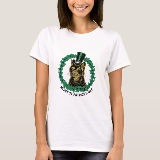 St. Patrick's Day Cat T-Shirt (Vorderseite)