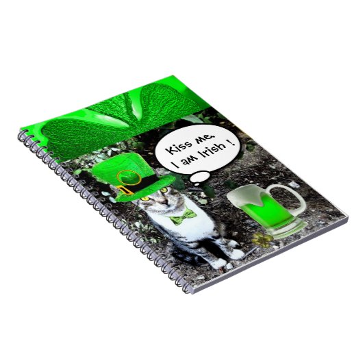 ST PATRICK'S DAY CAT UND GRÜNES IRISH BIER NOTIZBLOCK (Rechte Seite)