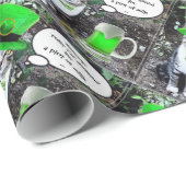 ST PATRICK'S DAY CAT WITH GREEN IRISH BEER GESCHENKPAPIER (Rolleneckpunkt)