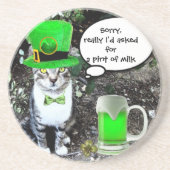 ST PATRICK'S DAY CAT WITH GREEN IRISH BEER GETRÄNKEUNTERSETZER (Vorne)