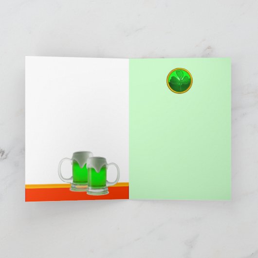 ST PATRICK'S DAY CAT WITH GREEN IRISH BEER KARTE (Innenseite)