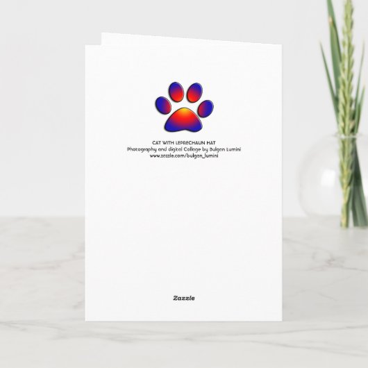 ST PATRICK'S DAY CAT WITH GREEN IRISH BEER KARTE (Rückseite)