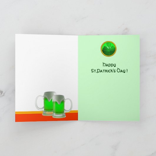 ST PATRICK'S DAY CAT WITH GREEN IRISH BEER KARTE (Innenseite)