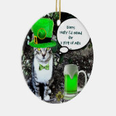 ST PATRICK'S DAY CAT WITH GREEN IRISH BEER KERAMIK ORNAMENT (Rechts)
