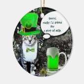 ST PATRICK'S DAY CAT WITH GREEN IRISH BEER KERAMIK ORNAMENT (Links)