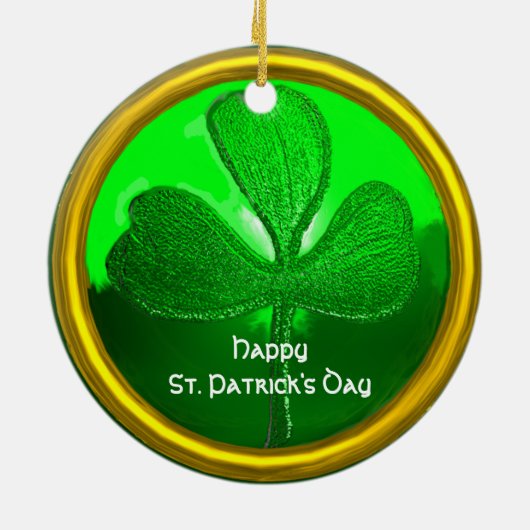 ST PATRICK'S DAY CAT WITH GREEN IRISH BEER KERAMIK ORNAMENT (Hinten)
