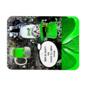 ST PATRICK'S DAY CAT WITH GREEN IRISH BEER MAGNET (Horizontal)