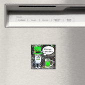 ST PATRICK'S DAY CAT WITH GREEN IRISH BEER MAGNET (In Situ (Geschirrspüler))