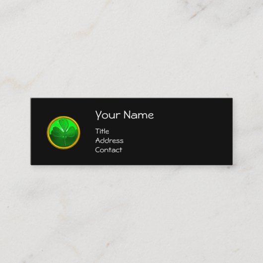 ST PATRICK'S DAY CAT WITH GREEN IRISH BEER MINI VISITENKARTE (Vorderseite)