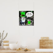 ST PATRICK'S DAY CAT WITH GREEN IRISH BEER POSTER (Küche)