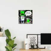 ST PATRICK'S DAY CAT WITH GREEN IRISH BEER POSTER (Heimbüro)