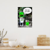 ST PATRICK'S DAY CAT WITH GREEN IRISH BEER POSTER (Küche)
