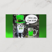 ST PATRICK'S DAY CAT WITH GREEN IRISH BEER VISITENKARTE (Rückseite)