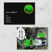 ST PATRICK'S DAY CAT WITH GREEN IRISH BEER VISITENKARTE (Vorne/Hinten)