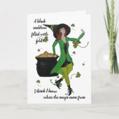 ST Patrick's Day Cauldron of Gold card Karte (Vorderseite)