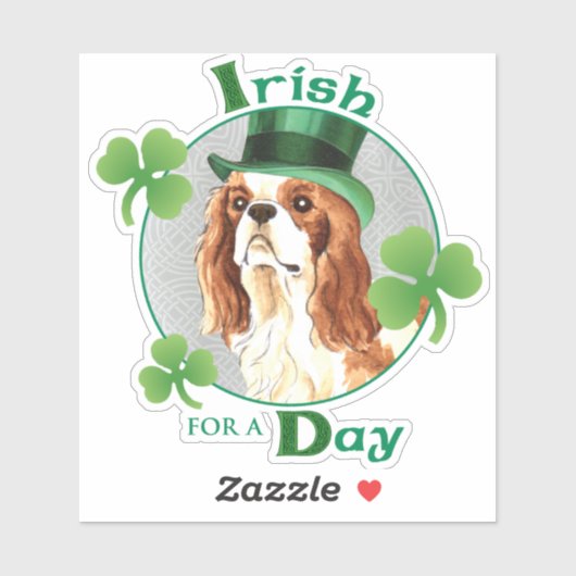 St. Patrick's Day Cavalier Vinyl Sticker (Blatt)