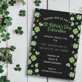 St Patrick's Day Celebration Black Kleeblatt Clove Einladung