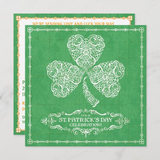 St. Patrick's Day Celebration Einladung (Vorne/Hinten)