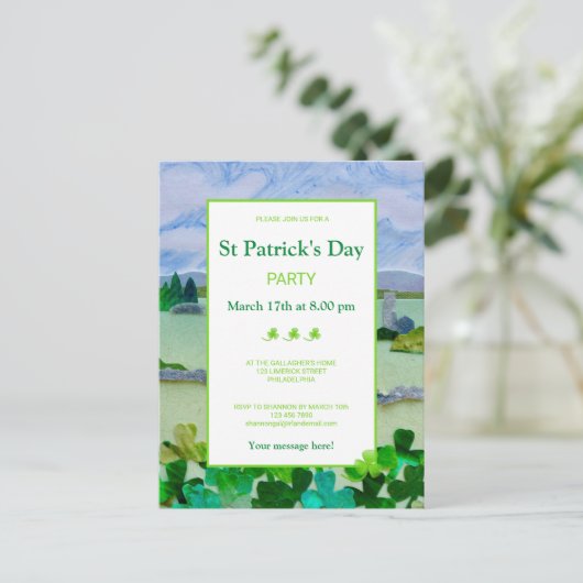 St Patrick's Day Celebration Einladungspostkarte (Stehend Vorderseite)