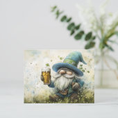 St. Patrick's Day Celebration Gnome Feiertagspostkarte (Stehend Vorderseite)