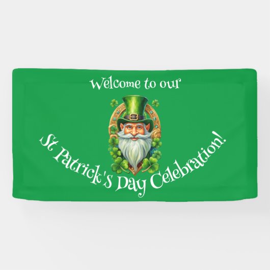 St Patrick's Day Celebration Leprechaun Banner (Horizontal)